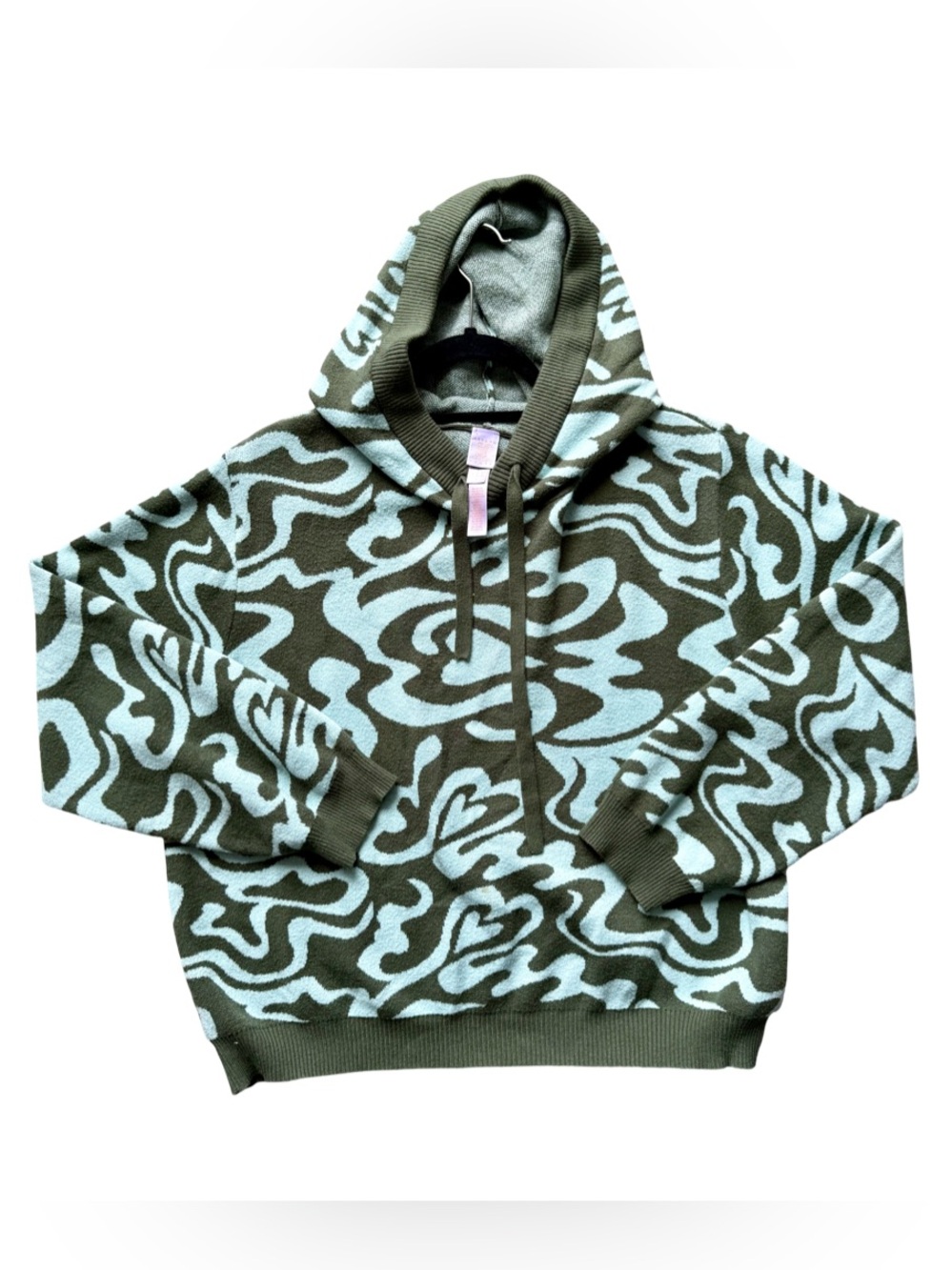 Savage X Fenty Olive & Aqua Swirl Hoodie Sweater